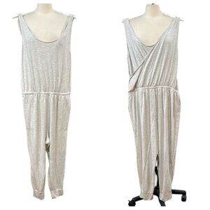 NWT Stitch Fix Market & Spruce Andice Elastic Waist Lounge Jumpsuit Grey SZ 1X